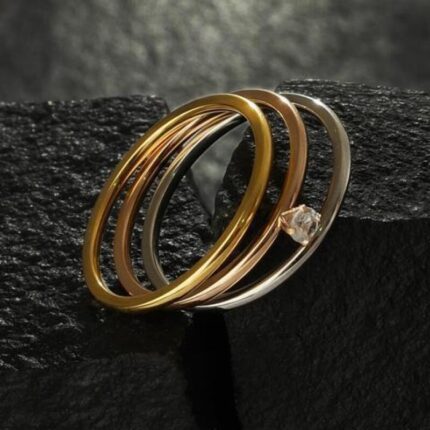 Trio Anel com Pedra de Zircônia